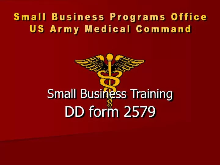 small business training dd form 2579