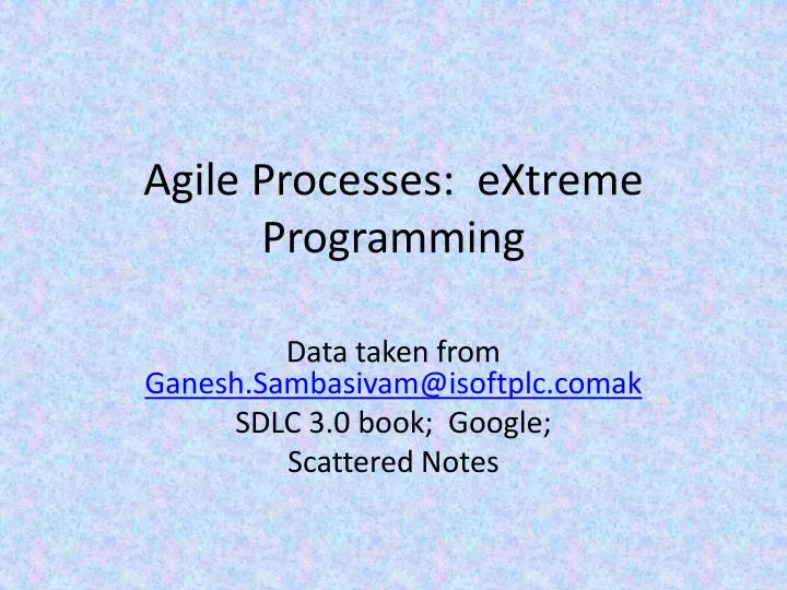 agile processes extreme programming