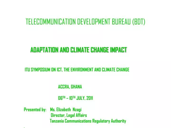 telecommunication development bureau bdt