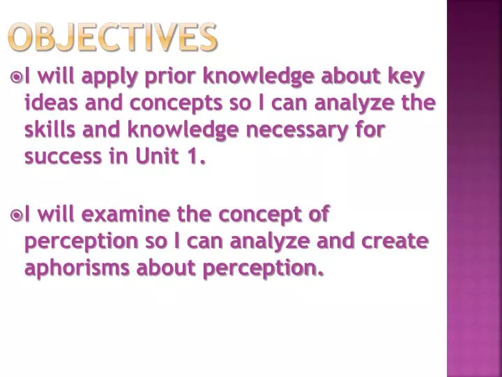 objectives