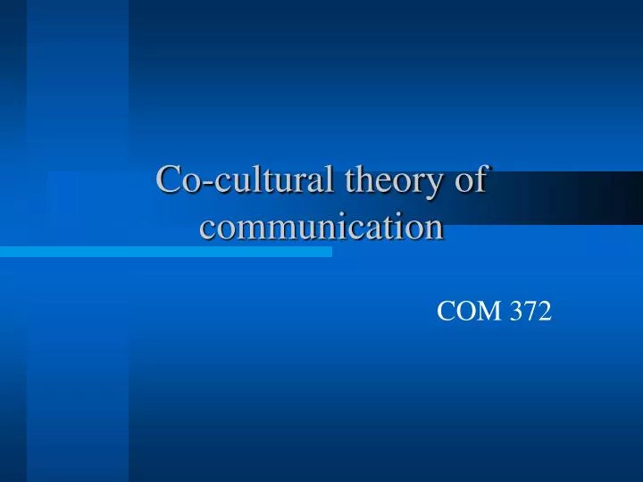 co cultural theory of communication