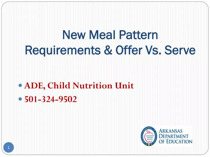 new meal pattern requirements offer vs serve