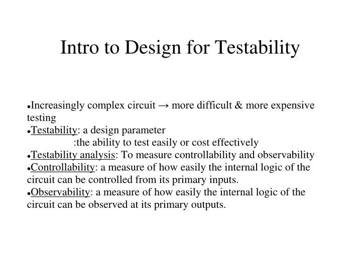 intro to design for testability