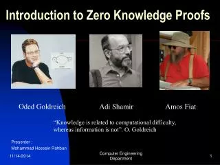 Introduction to Zero Knowledge Proofs