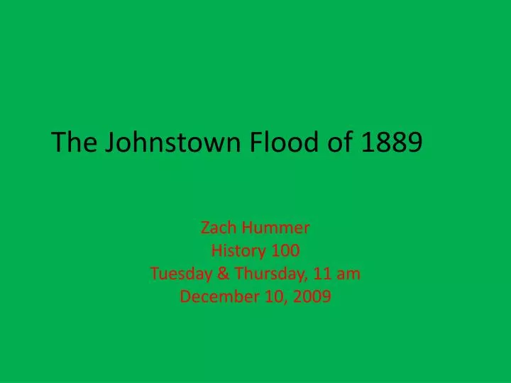 the johnstown flood of 1889