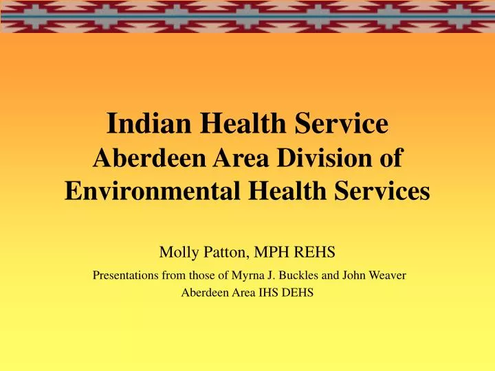 indian health service aberdeen area division of environmental health services
