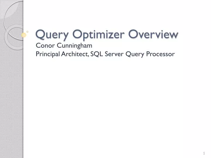 query optimizer overview