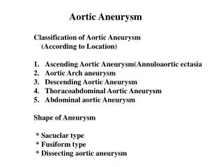 Aortic Aneurysm