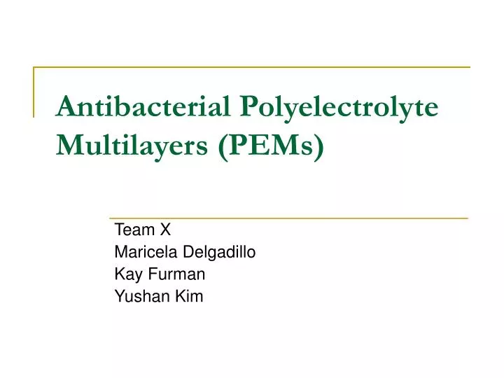 antibacterial polyelectrolyte multilayers pems