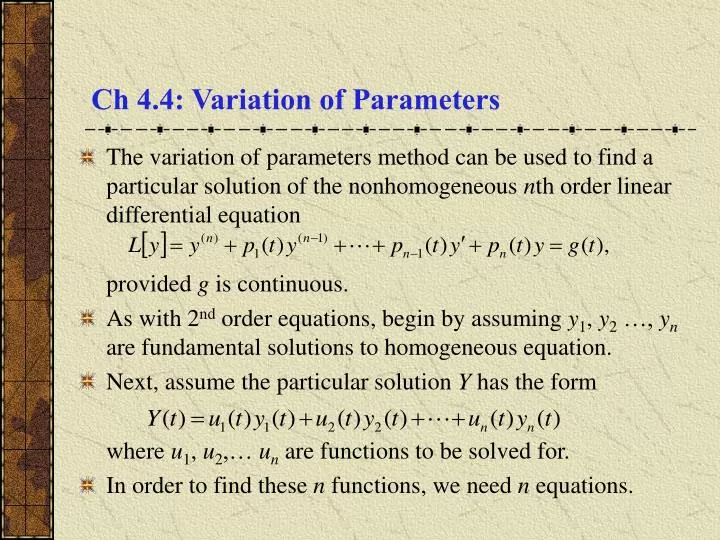 ch 4 4 variation of parameters