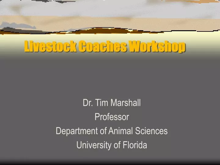livestock coaches workshop