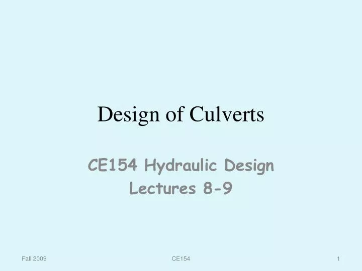 design of culverts