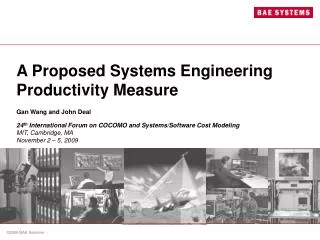 A Proposed Systems Engineering Productivity Measure