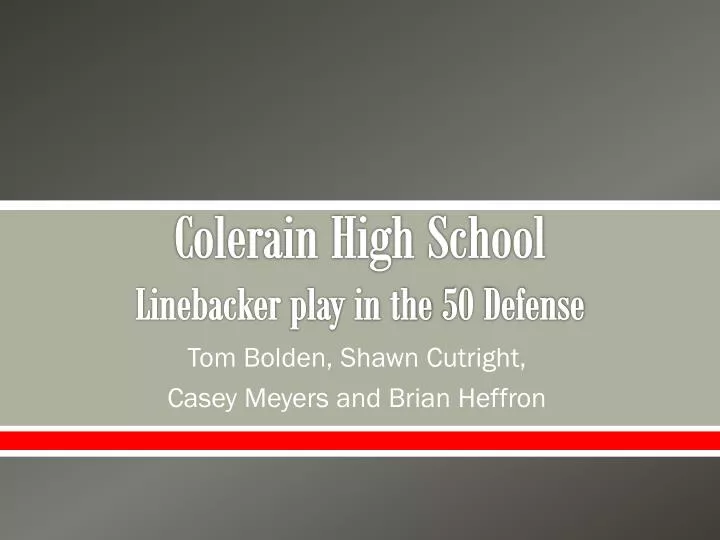 colerain high school linebacker play in the 50 defense