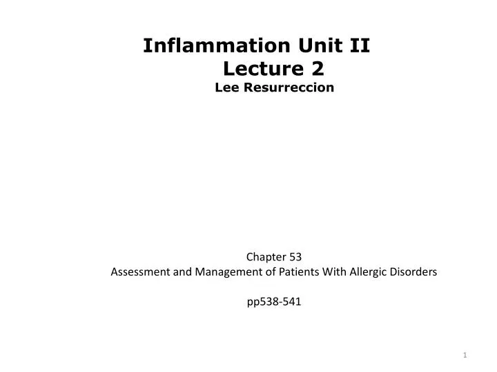 chapter 53 assessment and management of patients with allergic disorders pp538 541