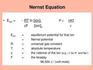 Nernst Equation