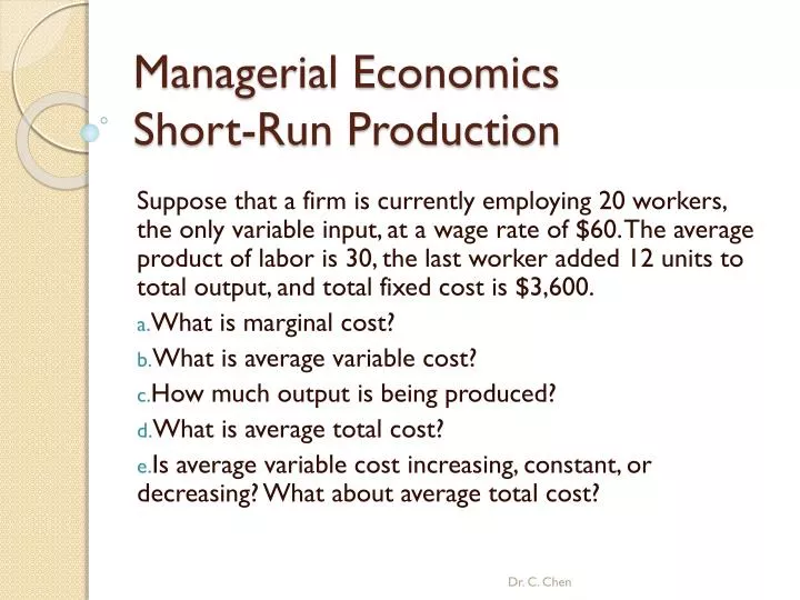 managerial economics short run production