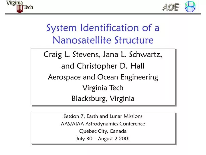 system identification of a nanosatellite structure