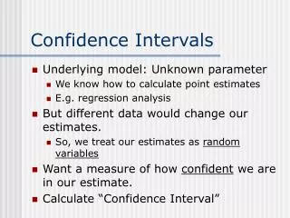 Confidence Intervals