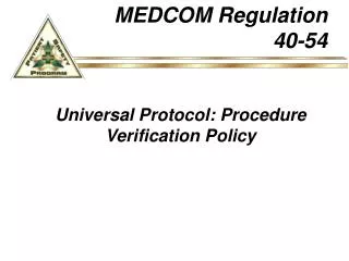 Universal Protocol: Procedure Verification Policy
