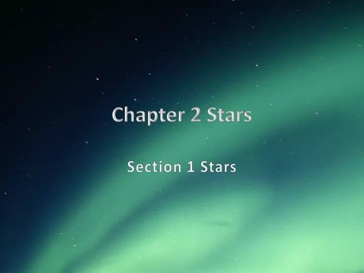 chapter 2 stars