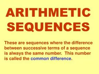 ARITHMETIC SEQUENCES