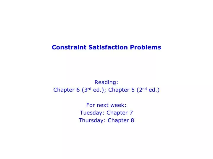 constraint satisfaction problems