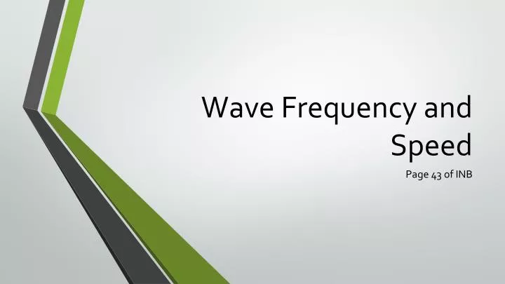 wave frequency and speed