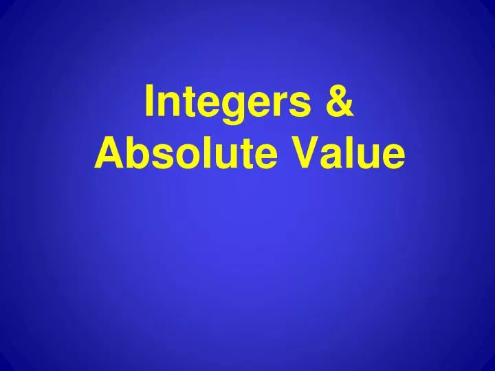 integers absolute value