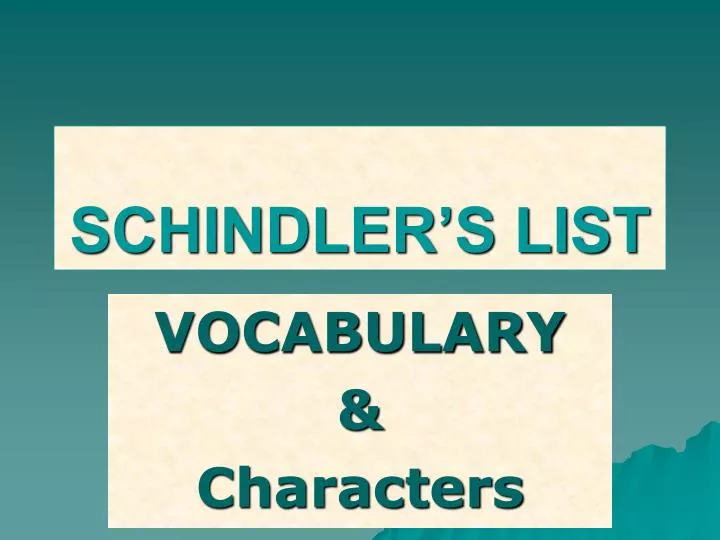 schindler s list