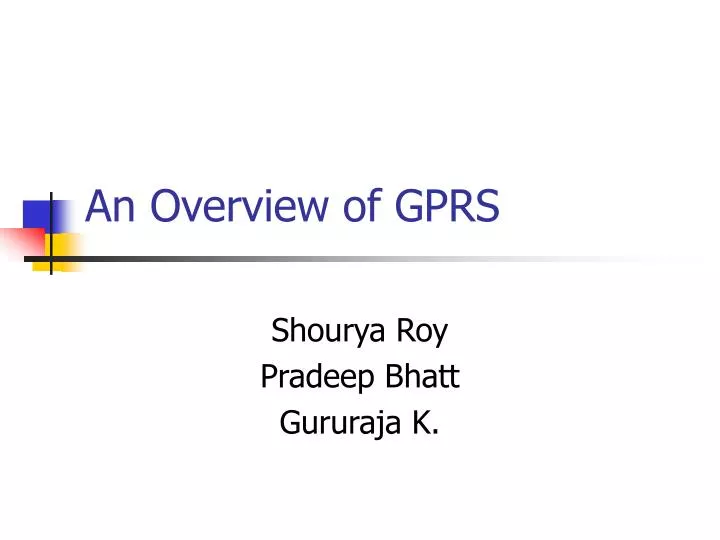 an overview of gprs