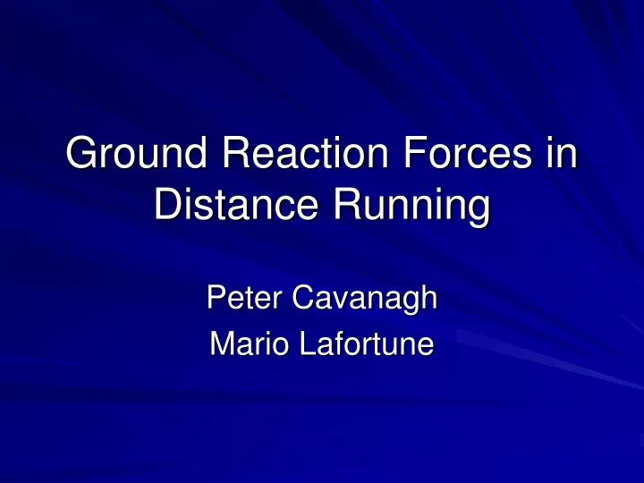 ground reaction forces in distance running