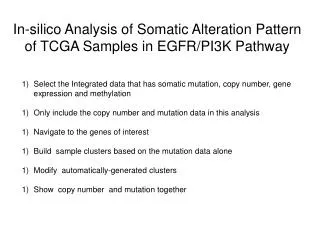 In-silico Analysis of Somatic Alteration Pattern of TCGA Samples in EGFR/PI3K Pathway