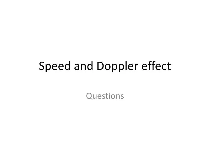 speed and doppler effect
