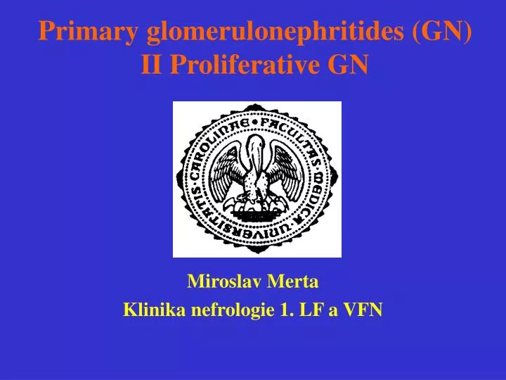 primary glomerulonephritides gn ii proliferative gn
