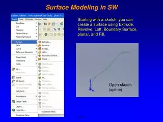 Surface Modeling in SW