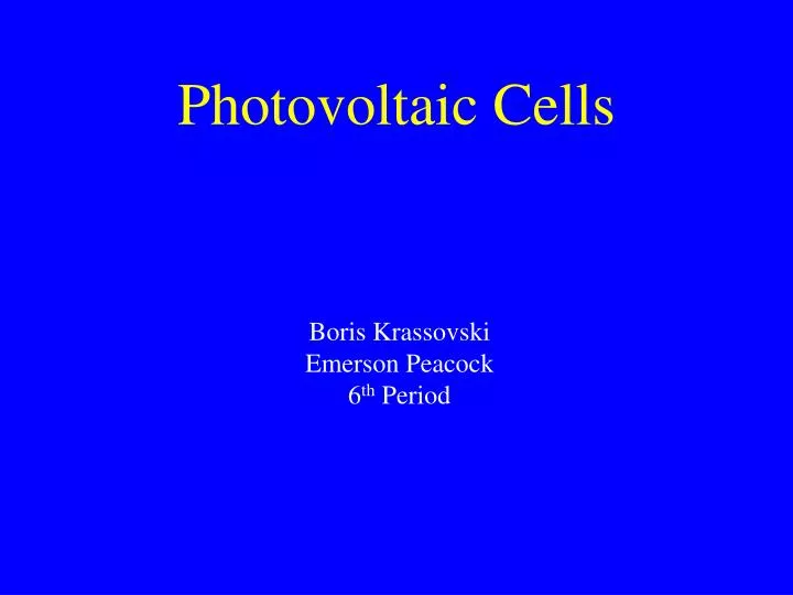 photovoltaic cells