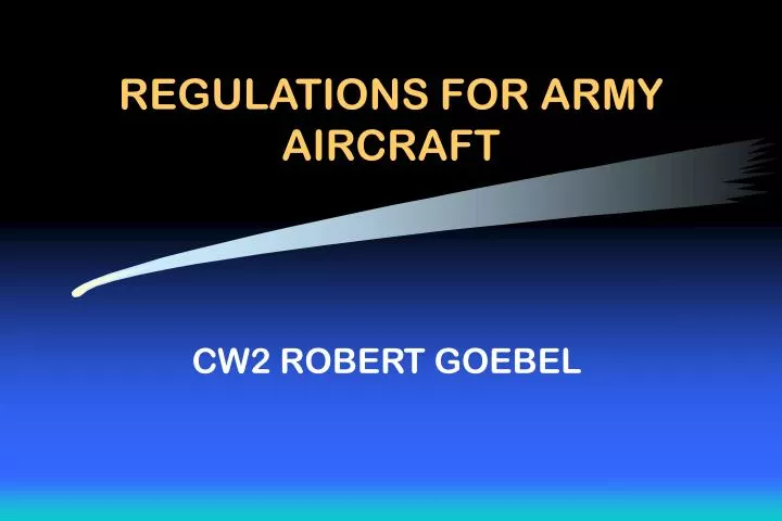 regulations for army aircraft