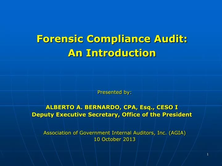 forensic compliance audit an introduction