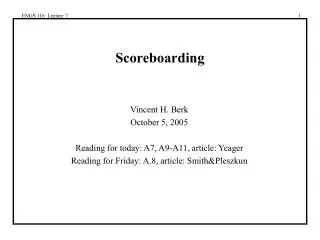 Scoreboarding