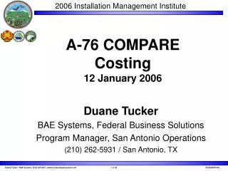 A-76 COMPARE Costing 12 January 2006
