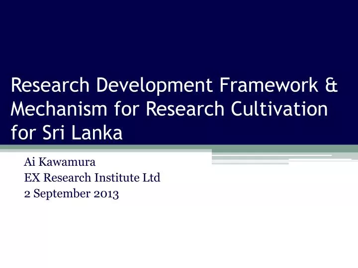 research development framework mechanism for research cultivation for sri lanka