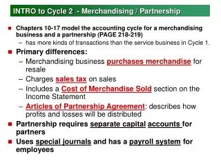 INTRO to Cycle 2 - Merchandising / Partnership