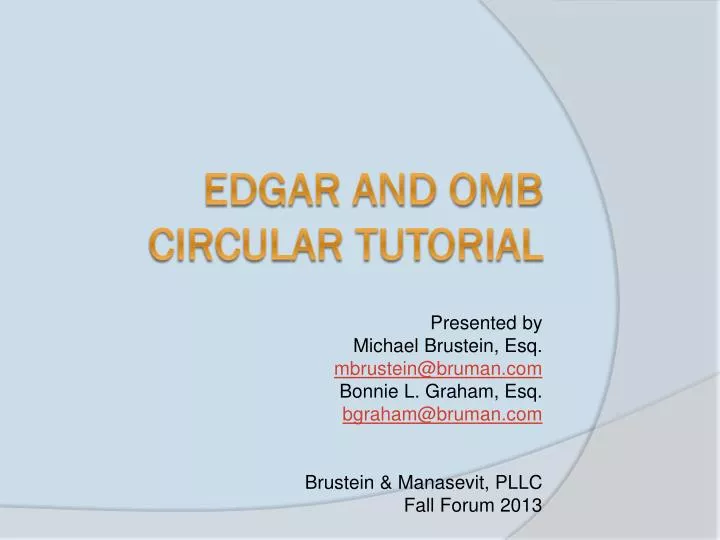 edgar and omb circular tutorial