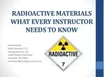 Essential Training for Handling Radioactive Materials: A Comprehensive Guide for Instructors - slide 1