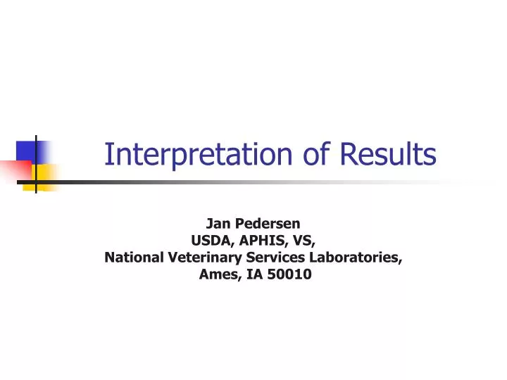 interpretation of results