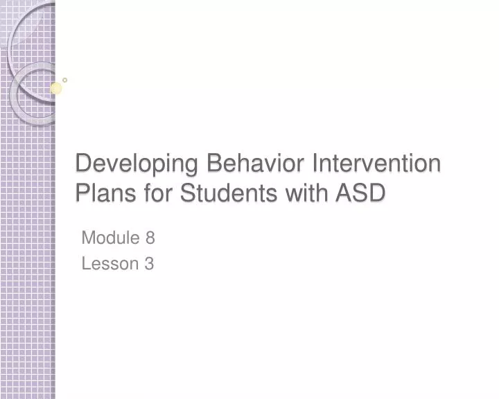 developing behavior intervention plans for students with asd