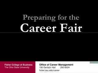 Preparing for the Career Fair