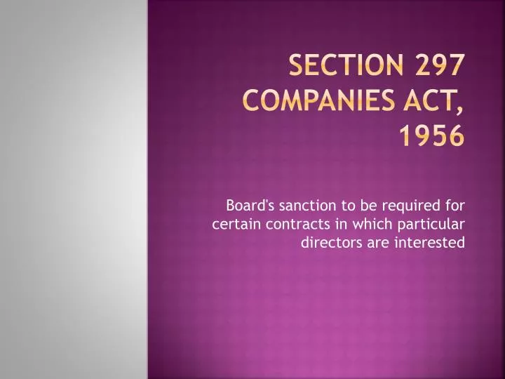 section 297 companies act 1956