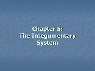 Chapter 5: The Integumentary System